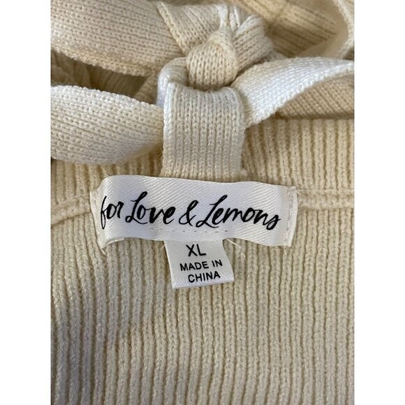 For Love & Lemons Jourdin Tie Crop Top Ivory Womens Size XL - Picture 9 of 12